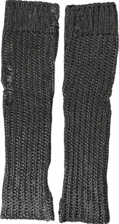 Dolce & Gabbana Vingerloze Ellebooglange Handschoenen - Dames - Handschoenen - Grijs - ONE Size - Polyester - Accessoires
