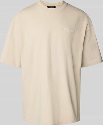 Pegador Oversized T-Shirt mit Logo-Print Modell PIKE in Beige, Größe XL