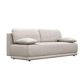 Sweeek Sof&aacute; cama en pana fina con ba&uacute;l de almacenamiento, 3 plazas, gris