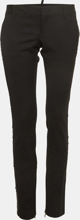 Dsquared2 Black Gabardine Sequin Detail Trousers
