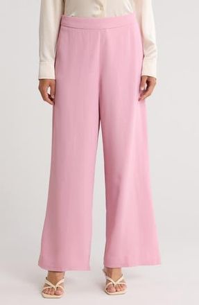 Reiss Evelyn Wool Blend Wide Leg Pants in Pink at Nordstrom Rack, Size 12 Us / 16 Uk