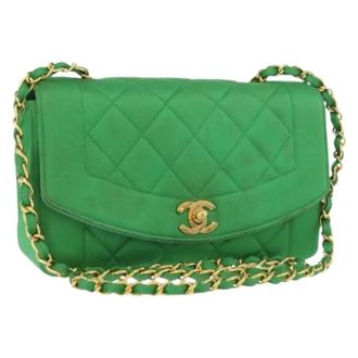 Chanel Pre-owned Vintage Satin Shoulder Bag - Dames - Pre-owned - Groen - Maat: ONE Size Satijn