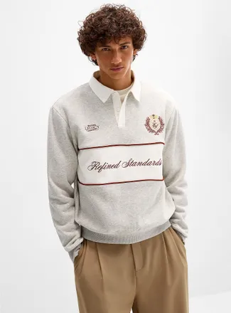 Djab Mens Peachskin rugby Polo Shirt sweatshirt