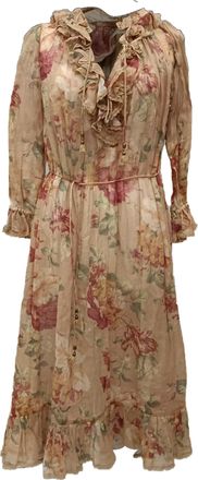 Zimmermann Pre-owned Womens Floral Printed Midi Dress in Multicolor Cotton - Multicolour - Size 2XS