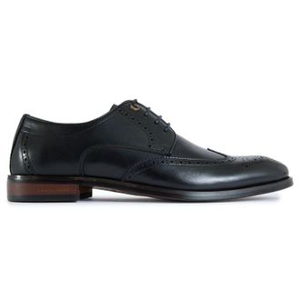 Simon Carter Mens Jones Brogue Shoes - Black Leather - Size UK 11.5