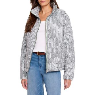 Nic+Zoe Throw-On Abstract Print Quilted Jacket in Grey Multi at Nordstrom Rack, Size X-Small