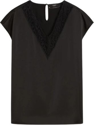 Max Mara Wkdstaffa Satin Camisole - Dames - Blouses - Zwart - M - Polyester - Overhemden