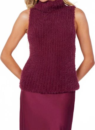 Bishop + Young Colette Sleeveless Turtleneck Top In Scarlett