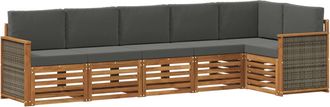 vidaXL Conjunto De Sof&aacute;s De Exterior 5 Uds. Natural Y Antracita Vidaxl