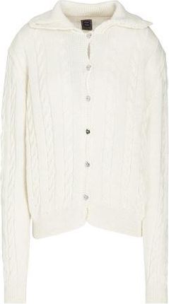 8 by YOOX WOOL BLEND CABLE KNIT CARDIGAN