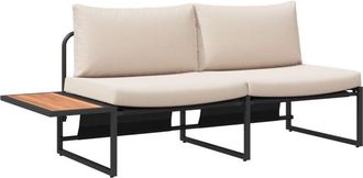 vidaXL Garden Sofa with Cushion Brown 200.5 x 70 x 85.5cm Metal Vidaxl