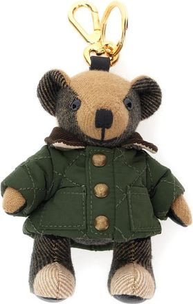 Burberry Thomas Bear Charm Sleutelhanger - Dames - Sleutelhangers & Tashangers - Groen - ONE Size - Katoen - Accessoires