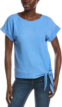 Jones New York Dolman Tie Seabreeze Crinkle Top