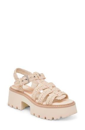 Dolce Vita Latice Strappy Sandal in Oatmeal Knit at Nordstrom Rack, Size 8.5