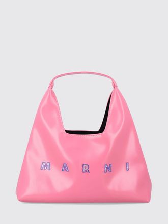 Marni Boys Diamond Canvas Shoulder Bag with Rhinestone Logo