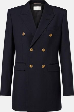 Saint Laurent Double-breasted wool gabardine blazer