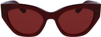 Ferragamo Classic Logo Tea Cup 55mm Cat Eye Sunglasses in Opaline Wine at Nordstrom Rack