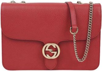 Gucci Pre-owned Cross Body Bags, female, Red, Size: ONE SIZE Pre-owned 510303 Interlocking Medium Chain Shoulder Bag