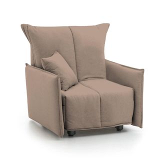 Dmora Sofa Cama Dabari, Sof&aacute; Individual, 100% Made In Italy, Sill&oacute;n De Sal&oacute;n Con Apertura Trolley, En Tela Acolchada, Con Reposabrazos Est&aacute;ndar, Cm 110x90h8