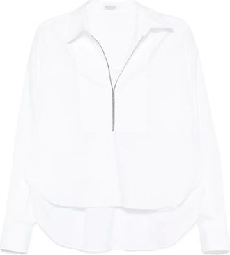 Brunello Cucinelli Blusa con scollo a V - Bianco