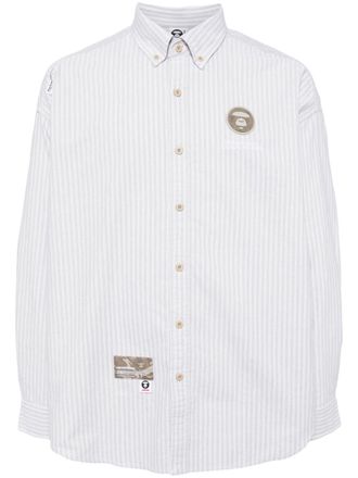 Aape By A Bathing Ape striped cotton shirt - Neutrals