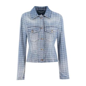 Ermanno Scervino Denim Jackets, female, Blue, Size: XS Check Pocket Jacket