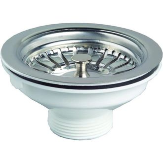 OEM Desag&uuml;e Con Cesta Coladora Para Fregadero Individual (tama&ntilde;o Del Producto: 114 Mm), Blanco - Crezuo
