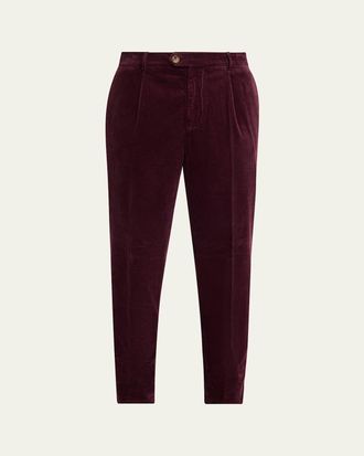 Brunello Cucinelli Mens Wide Wale Corduroy Single Pleat Pants