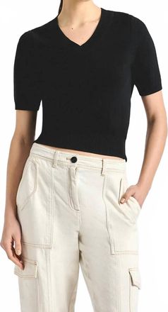 Derek Lam Serenea Pointelle Sweater Top In Black