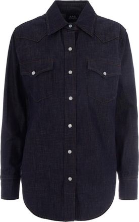 A.P.C. Navy Blue Straight Solid Shirt