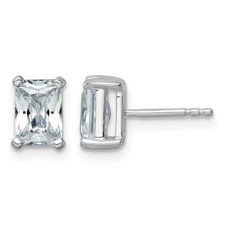 Diamond2Deal 14k White Gold 2 ctw Radiant Cut Lab Grown Diamond Stud Earrings