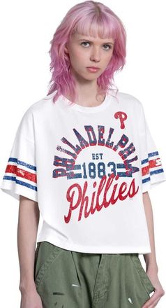 Starter Womens Starter White Philadelphia Phillies Cropped Hurry Up Offense T-Shirt at Nordstrom, Size Xx-Large