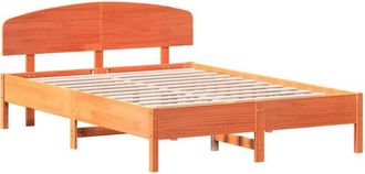 vidaXL Cama Sin Colch&oacute;n Madera Maciza De Pino Marr&oacute;n Cera 120x200 Cm Vidaxl