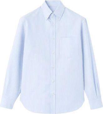 Loro Piana Elia Shirt - Heren - Zakelijke Overhemden - Blauw - 2XL - Katoen - Overhemden