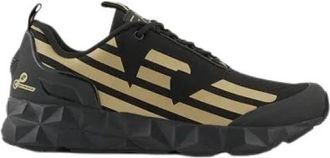 Emporio Armani Sneakers met Adelaar Logo - Heren - Sneakers - Zwart - 42 EU - Polyester - Schoenen