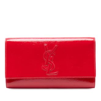 Saint Laurent Pre-owned Saint Laurent Patent Belle Du Jour Clutch 203855 213317