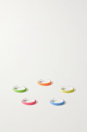 Fry Powers Neon Set Of Five Sterling Silver And Enamel Ear Cuffs - Rosa