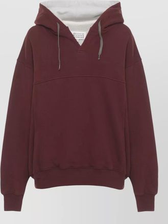 Maison Margiela hooded sweatshirt ribbed trims kangaroo pocket