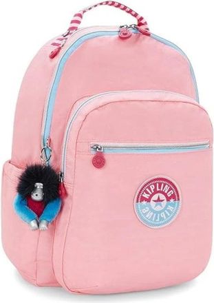 Kipling Seoul Backpack Womens Pink Monkey Keychain Shoulder Strap Bag DDR3141