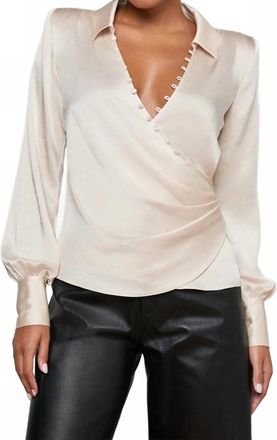 L'agence Bernice Wrap Blouse Top In Champagne