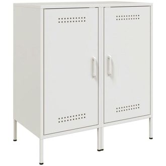 vidaXL Credenze 2 pz Bianche 36x39x79 cm in Acciaio - Vidaxl
