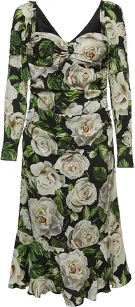 Dolce & Gabbana Chemisier midi a fiori - Nero