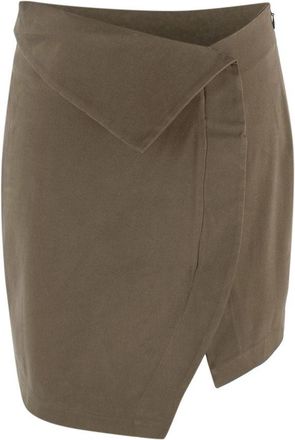 The Attico Khaki Asymmetric Mini Skirt Size S