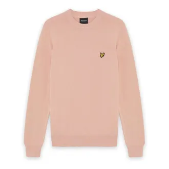 Lyle & Scott Truien & Vesten, Heren, Roze, XL, Katoen, Mid Knits Katoenen Trui met Ronde Hals