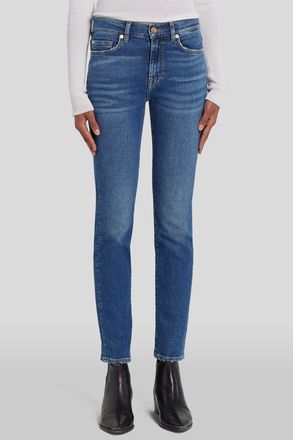 7 For All Mankind Womens Ladies Jeans Roxanne Slim Fit - Dark Blue - Size 25 (Waist)