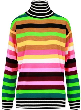 Semicouture Trui met Hoge Kraag - Dames - Coltruien - Veelkleurig - S - Wol - Truien & Vesten