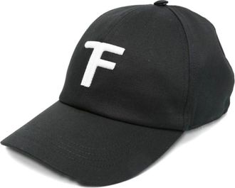 Tom Ford Accessoires, Heren, Zwart, M, Katoen, Zwarte Katoenen Baseballpet Stijlvol Ontwerp