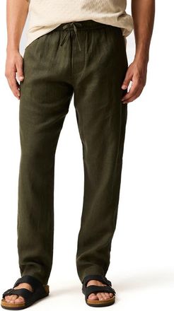 Rodd & Gunn Linen Resort Pants in Dark Olive at Nordstrom, Size Xxx-Large