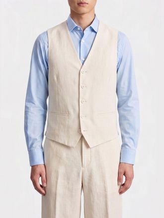 Lardini Gilet a monopetto in lino cotone e seta Lardini