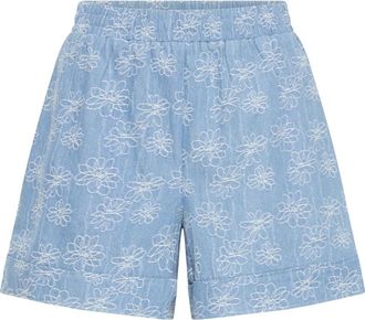 Ichi Denim Shorts - Dames - Denim shorts - Blauw - XL - Denim - Korte Broeken